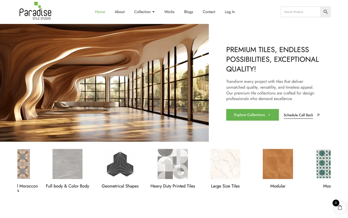 The Paradise Stile Studio homepage